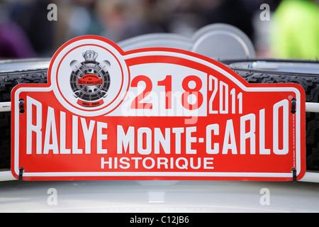 Monte Carlo Rallye centenary plate 1911 - 2011, UK Stock Photo