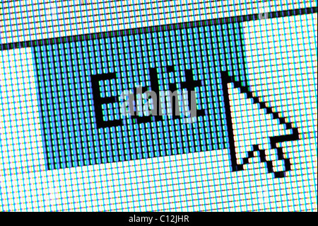 Close up of computer icon and cursor Stock Photo