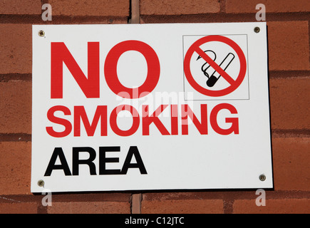 A no smoking sign on a building in a U.K. city. Stock Photo