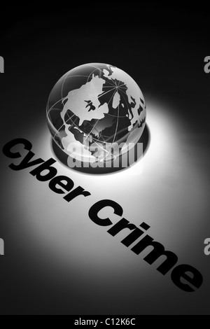 globe, concept of Cyber Crime Stock Photo