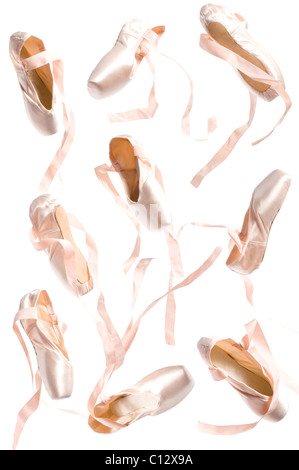 brand new ballet shoes on a white background Stock Photo