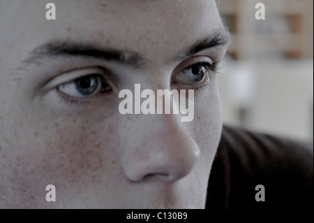 Close up section of a boy's face Stock Photo