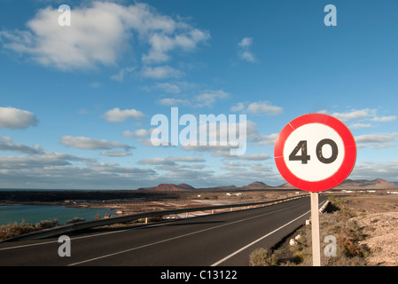 40 miles per hour road sign Stock Photo