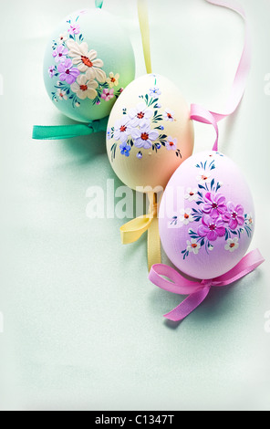 painted and decorated Easter eggs Stock Photo