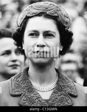 British Royalty. Queen Elizabeth II of England,  circa late 1950s. Stock Photo