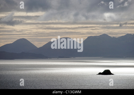 View along the Sound of Raasay towards the Red Cuillin, Isle of Skye, Scotland, UK. Stock Photo