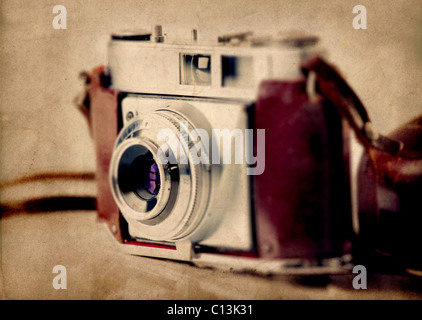 Old fashioned photography camera isolated over a white background Stock Photo