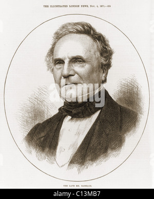 Charles Babbage 1792-1871 English mathematician and engineer who build the most advanced mechanical calculation device of his time. His mechanical computer anticipated the development of 20th century information technology. 1871. Stock Photo