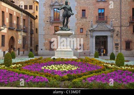 Statue of Don Alvaro de Bazan at Plaza de la Villa square central Madrid Spain Europe Stock Photo