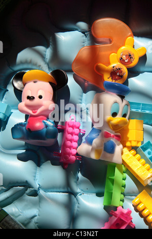 colourful toys for children in  light and shadow Stock Photo