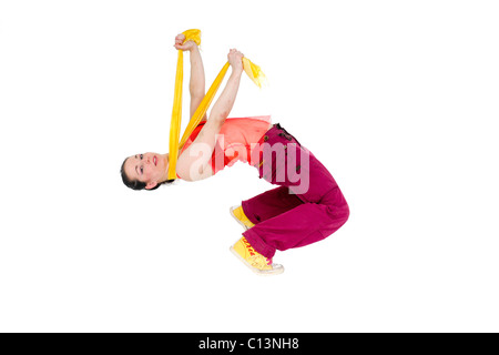 Female Hip hop Dancer On white Background Stock Photo