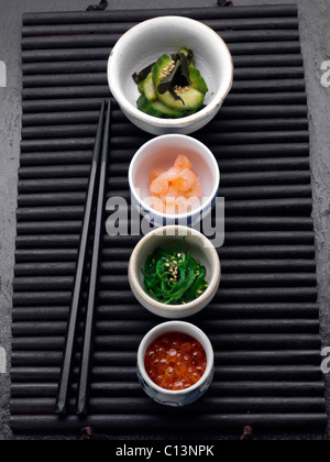 Sushi and fish eggs Japanese cuisine Stock Photo