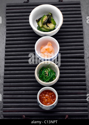 Sushi and fish eggs Japanese cuisine Stock Photo