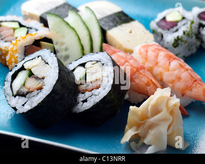 Assorted Japanese sushi oriental cuisine Stock Photo