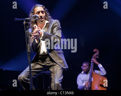 El Cigala Spanish flamenco singer performing live in Madrid (July 2010) Stock Photo