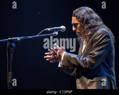 El Cigala Spanish flamenco singer performing live in Madrid (July 2010) Stock Photo