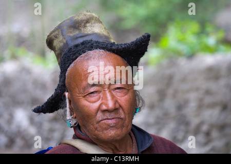 Portrait of a Ladakh man, Ladakh, India Stock Photo