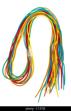 Pile of multicolored threading laces Stock Photo