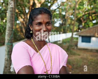 Portrait of Keralite woman, Kerala, India Stock Photo