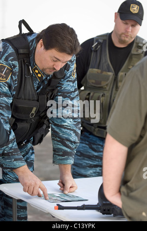 sport of airsoft a game of honor where opposing teams shoot at each other with BBs Stock Photo