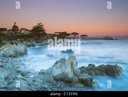 Dusk at Lover's Point along the coast of Pacific Grove, California. Stock Photo