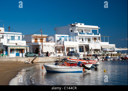 View of  Piso Livadi harbor, on the Greek Cyclade island of Paros. Stock Photo