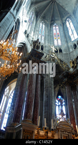 Interior Narbonne Cathedral. France Stock Photo