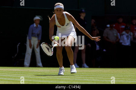 Gisela Dulko, Argentina, in action at the All England Lawn Tennis Championships,  Wimbledon, London, England. Stock Photo
