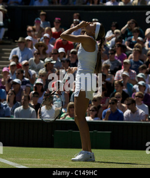 Gisela Dulko, Argentina, in action at the All England Lawn Tennis Championships,  Wimbledon, London, England. Stock Photo