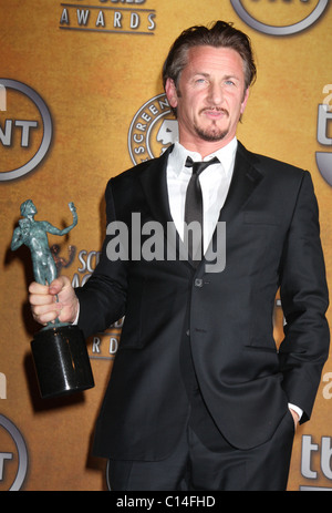 Sean Penn 15th Annual Screen Actors Guild Awards held at the Shrine Exposition Center - Pressroom Los Angeles, California - Stock Photo