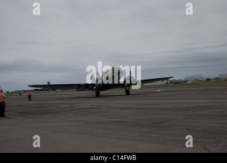C-47DAKOTA VINTAGE WW2 TRANSPORT PLANE REPUBLIC FIELD LONG ISLAND NEW YORK  UNITED STATES OF AMERICA Stock Photo