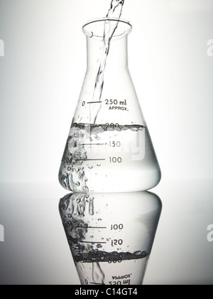 science lab with clear blue background and test tubes with blue ...