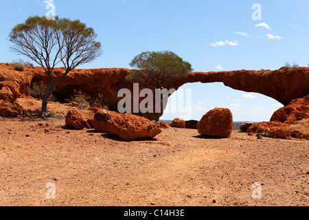 Stone formation, known as the London Bridge near the goldfields town of Sandstone, Western Australia Stock Photo