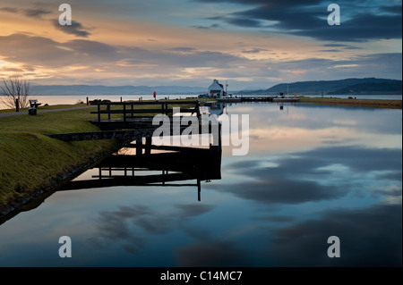 The northern end of the Caledonian Canal at Clachnaharry near Inverness Stock Photo