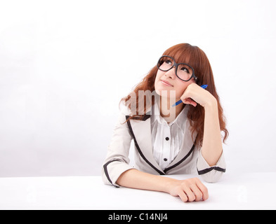 Young businesswoman are thinking about plan Stock Photo