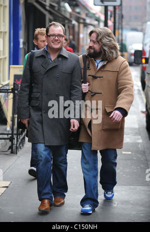 Alan Carr and Justin Lee Collins walking through Soho London, England - 30.01.09 Stock Photo