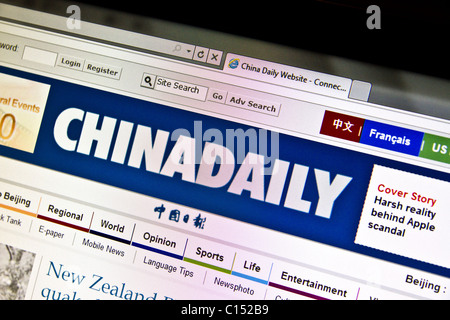 CHINADAILY website displayed on computer screen Stock Photo