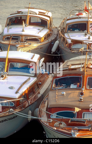 Bates Starcraft motor cruisers moored on the River Thames at Maidenhead in Berkshire, England, UK Stock Photo