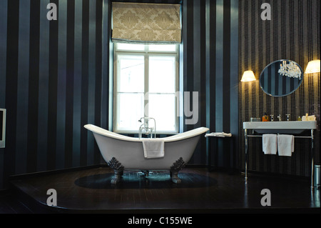 One of the various design rooms at this Vienna Boutique Hotel. Hotel Altstadt Stock Photo
