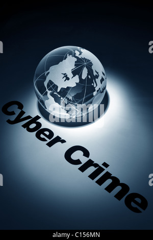 globe, concept of Cyber Crime Stock Photo