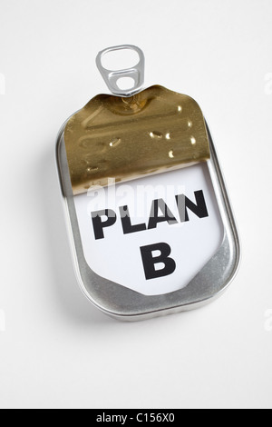 Can and Plan B, Concept of easy and timely changing plan Stock Photo