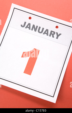 New Year, calendar date January 1 for background Stock Photo