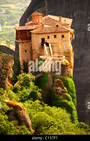 Greek Orthodox Rosanou Monastery, Meteora Mountains, Greece Stock Photo