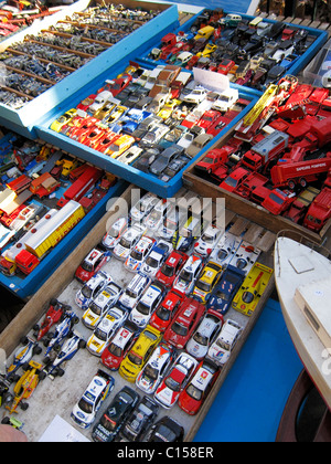 Paris, France, Shopping in French Flea Market, Children's Toys, Miniature Cars Stock Photo