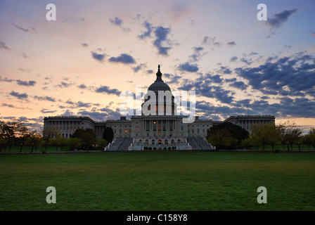 Capitol hill building closeup in the morning with colorful cloud , Washington DC. Stock Photo