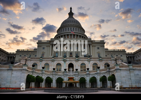 Capitol hill building closeup in the morning with colorful cloud , Washington DC. Stock Photo