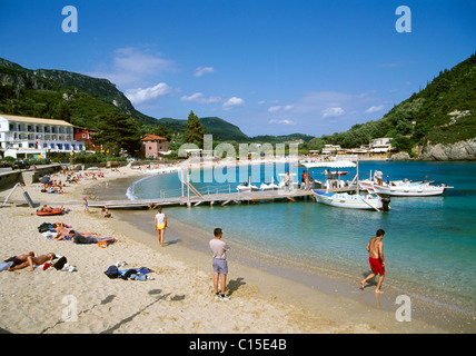 Beach, Paleokastritsa, Corfu, Ionian Islands, Greece Stock Photo