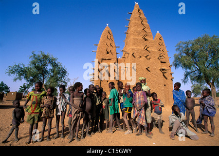 Clay mosque, Dogon region, Mali, Africa Stock Photo