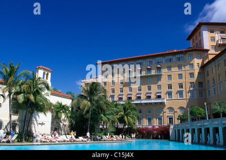 Biltmore Hotel swimming pool, Coral Gables, Miami, Florida, USA Stock Photo