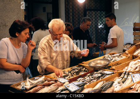 Market in Kalamata, Peloponnese, Peloponesus, Greece Stock Photo